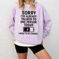 Introvert Sorry I’Ve Already Talked To One Person Today Comfort Colors Sweatshirt Orchid Introvert Sorry I’Ve Already Talked To One Person Today Comfort Colors Sweatshirt Orchid