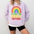 It's Way Too Peopley Outside Anti Social Introvert Comfort Colors Sweatshirt Orchid