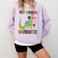 Kids 1st Grade Graduate Dinosaur Trex 1st Grade Graduation Comfort Colors Sweatshirt Orchid