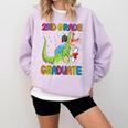 Kids 2nd Grade Graduate Dinosaur Trex 2nd Grade Graduation Comfort Colors Sweatshirt Orchid