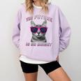 Kids Cool Future Is Bright Kids Graduation Or Birthday Comfort Colors Sweatshirt Orchid