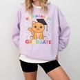 Kids Kindergarten Graduate Cat Graduation Comfort Colors Sweatshirt Orchid