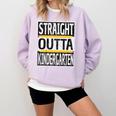 Kids Straight Outta Kindergarten Graduation Comfort Colors Sweatshirt Orchid