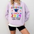 Kindergarten Graduation Class 2024 1st Grade Here I Come Comfort Colors Sweatshirt Orchid