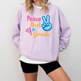 Last Day Of School Peace Out Grade 4 Graduation Kids Comfort Colors Sweatshirt Orchid