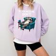 Lazy Raccoon Sarcastic Introvert Humor Japanese Animal Comfort Colors Sweatshirt Orchid