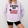 Level Up Middle School 5th Grade Graduation Comfort Colors Sweatshirt Orchid