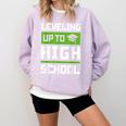 Leveling Up To High School Tee Shirt Gaming Graduation Comfort Colors Sweatshirt Orchid