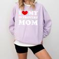 I Love My Introvert Mom I Heart My Introvert Mom Comfort Colors Sweatshirt Orchid