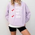 Miss Mrs Ms Dr Check Doctoral Student Bye PhD Graduation Comfort Colors Sweatshirt Orchid