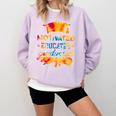 Motivated Educated Graduated Graduation Comfort Colors Sweatshirt Orchid