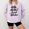 MSW Mom Graduation T-Shirt Social Worker Wife Mother Comfort Colors Sweatshirt Orchid