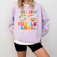 Next Stop Middle School Elementary School Graduation 2025 Comfort Colors Sweatshirt Orchid