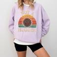 Not A Hugger Retro Sea Urchin Sarcastic Introvert Comfort Colors Sweatshirt Orchid