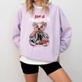 Not A Hugger Teddy Bear Antisocial Introvert Comfort Colors Sweatshirt Orchid