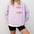 Nurse Nursing School Graduation Est 2018 Shirt Comfort Colors Sweatshirt Orchid