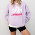 Nursing School Survivor Shirt Graduation Party Tee Comfort Colors Sweatshirt Orchid