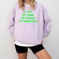 I Paused My Game To Graduate School Graduation Gamer Comfort Colors Sweatshirt Orchid