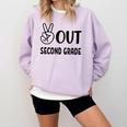 Peace Out Second Grade Last Day Of School Graduation Kids Comfort Colors Sweatshirt Orchid