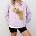 Peking Duck Peeking Chef Graduation Farm Duck Lover Comfort Colors Sweatshirt Orchid