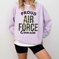 Proud Air Force Cousin Deployment Homecoming Graduation USAF Comfort Colors Sweatshirt Orchid