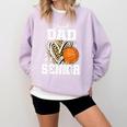 Proud Dad Of A 2026 Senior Basketball Graduation Leopard Comfort Colors Sweatshirt Orchid