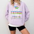 Proud Father Of PreK School Graduate 2024 Graduation Father Comfort Colors Sweatshirt Orchid