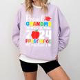 Proud Grandma Of Class Of 2024 Preschool Graduate Graduation Comfort Colors Sweatshirt Orchid
