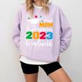 Proud Mom Of A 2023 Graduate Senior 2023 Graduation 23 Comfort Colors Sweatshirt Orchid