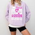 Proud Mom Of A 2024 Senior Graduation Comfort Colors Sweatshirt Orchid