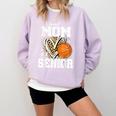 Proud Mom Of A 2026 Senior Basketball Graduation Leopard Comfort Colors Sweatshirt Orchid