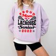 Proud Mom Of a Lacrosse Senior 2022 Graduation Comfort Colors Sweatshirt Orchid