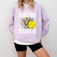 Proud Sister Of A 2026 Senior Softball Graduation Leopard Comfort Colors Sweatshirt Orchid