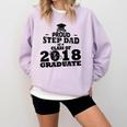 Proud Step Dad Of A Class Of 2018 Tee Graduate Graduation Z1 Comfort Colors Sweatshirt Orchid