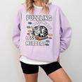 Puzzling Makes Me Feel Less Murdery Introvert Puzzle Cat Comfort Colors Sweatshirt Orchid Puzzling Makes Me Feel Less Murdery Introvert Puzzle Cat Comfort Colors Sweatshirt Orchid