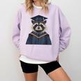 Raccoon Graduation Comfort Colors Sweatshirt Orchid