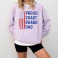 Retro Proud Coast Guard Dad Graduation Dad Usa Flag Outfit Comfort Colors Sweatshirt Orchid