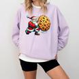 Santa Holding Cookie Xmas Baker Introvert Christmas Comfort Colors Sweatshirt Orchid