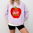 School Is Out Forever Graduation Humor Comfort Colors Sweatshirt Orchid