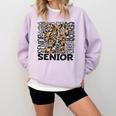 Senior 2021 Grad Class Of 2021 Graduation Leopard Cheetah Comfort Colors Sweatshirt Orchid