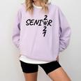 Senior 2021 Lacrosse Sticks And Ball Graduation Comfort Colors Sweatshirt Orchid