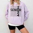 Senior 2024 Class Of 2024 Graduation 2024 Women Boy Girl Comfort Colors Sweatshirt Orchid