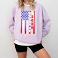 Senior 2026 Baseball American Flag Class Of 2026 Graduation Comfort Colors Sweatshirt Orchid