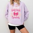 Senior 2026 Class Of 26 Coquette Pink Bow Graduation Sister Comfort Colors Sweatshirt Orchid