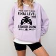 Senior 2026 Final Level Gamer Graduation 2026 Comfort Colors Sweatshirt Orchid