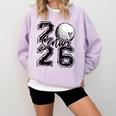 Senior 2026 Golf Player Heart Graduation Girls Teens Comfort Colors Sweatshirt Orchid