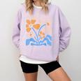 Senior 2026 Retro Groovy Flowers Graduation Comfort Colors Sweatshirt Orchid