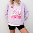 Senior 2027 Class Of 2027 Pink Coquette Bow Graduation Girl Comfort Colors Sweatshirt Orchid