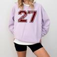 Senior 2027 Maroon Senior Class Of 27 Jersey Graduation Comfort Colors Sweatshirt Orchid