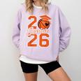 Senior Basketball Class Of 2026 Crew Basketball Graduation Comfort Colors Sweatshirt Orchid